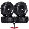 AllinRC 1/8 RC Buggy Tires 17mm Hex RC Wheels and Tires Preglued Mounted with Foam Inserts for Arrma Typhon 3S 6S Talion 6S Senton 6S,Losi 8IGHT, Team Associated HPI Kyosho, Set of 4 view 1
