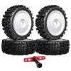 Hobbyfire PreGlued 1/8 Buggy Tires 17mm Wheels Foam Inserts w/ 17mm Wheel Wrench for Arrma Typhon 3S 6S Losi HPI Redcat Racing Models, Set of 4 (White Rims) view 1