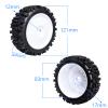 Hobbyfire PreGlued 1/8 Buggy Tires 17mm Wheels Foam Inserts w/ 17mm Wheel Wrench for Arrma Typhon 3S 6S Losi HPI Redcat Racing Models, Set of 4 (White Rims) view 3