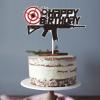 Gun Pistol Happy Birthday Cake Topper Shooting Theme Party Supplies Black Glitter Bullet Target Cake Decoration view 3