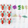 28Pcs Tropical Cupcake Toppers Aloha Flamingo Cupcake Picks Hawaiian Luau Cake Decorations for Summer Aloha Baby Shower Tropical Wedding Party Decorations view 3