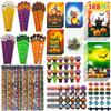 Keenvark 168 PCS Halloween Party Favors,24 Pack Stationery Supplies Set, Halloween Treats for Kids, Halloween Goodie Bag Fillers including Pencils,Erasers,Rulers,Stickers,Stamps,Notepads and Gift Bags view 1