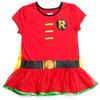 DC Comics Robin Big Girls Cosplay T-Shirt Dress Leggings and Cape 3 Piece Black/Red 10-12 view 4