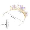 KINBOM Butterfly Crown for Girls, Princess Purple Crown Exquisite Princess Tiara with Pearls Butterfly Headband for Halloween Christmas Birthday Cosplay Costumes view 2