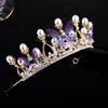 KINBOM Butterfly Crown for Girls, Princess Purple Crown Exquisite Princess Tiara with Pearls Butterfly Headband for Halloween Christmas Birthday Cosplay Costumes view 3