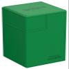 Ultimate Guard Flip'n'Tray 100+, Deck Case for 100 Double-Sleeved TCG Cards + Dice Tray, Green, Independent Magnetic Closure & Microfiber Inner Lining view 1