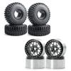 RCLIONS 4pcs 2.2inch 125mm/4.9inch RC Rubber Wheel Tires and Wheels Rims for 1/10th RC Crawler Car view 1