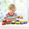 Joqutoys Wooden Dominoes Train Set for Kids, Magnetic Train Cars with Domino Building Blocks view 2