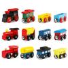 Joqutoys Wooden Dominoes Train Set for Kids, Magnetic Train Cars with Domino Building Blocks view 3