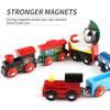 Joqutoys Wooden Dominoes Train Set for Kids, Magnetic Train Cars with Domino Building Blocks view 4