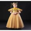 AINIFU Queen Dresses for Girls Summer Birthday Dresses Party Dresses Movie Costumes (9-10 Years) Gold view 2