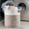 COMFY-HOMI 4pc Baskets = 2pc Tall Rope Baskets 18X16with Handle Laundry Storage Bin White and Brown/White and Grey view 3