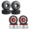 RCLIONS 4pcs 2.2inch 125mm/4.9inch RC Rubber Wheel Tires and Beadlock Wheels Rims for 1/10 RC Crawler Car view 1