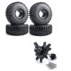 RCLIONS 4pcs 2.2inch 125mm/4.9inch RC Rubber Wheel Tires and Tire Installation&Removal Tool for 1/10 RC Crawler Car view 1