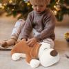 Niuniu Daddy 15" 1.9 Pound Weighted Stuffed Animals Brown Puppy Plush Toy Pillow - Kawaii Stuffed Animal for Kids, Toddlers & Teens - Soft Room Decor view 2