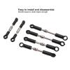 plplaaoo RC Tie Link Rods Set for WLtoys 144001 144002 124018 124019 124017 124016 Remote Control Car Upgrade Parts, Aluminium Steering Camber Link Set, view 3