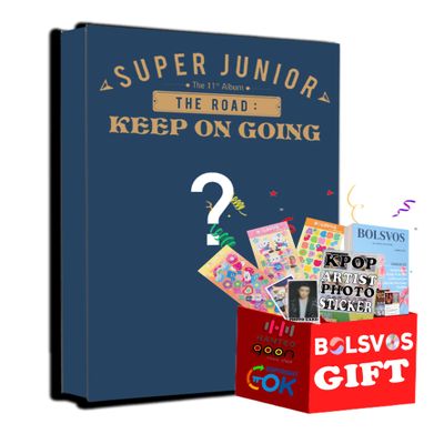 BolsVos Super Junior - The Road : Keep On Going [Line ver.] (11th Album) Album K-POP eBook (21p), Sticker for Toploader, Photocards