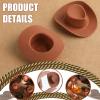 20 Pcs Plastic Mini Western Cowboy Cowgirl Hat and 10 Pcs Plastic Boot Shot Glasses Miniature Cute Doll Hat Cowboy Boot Cups (Brown, Simple Style) view 3