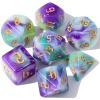 CiaraQ DND Polyhedral Dice Set with Dice Bag for Dungeons and Dragons RPG MTG Role Playing Table Games (Purple Mixed White + Gold Font) view 1