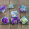 CiaraQ DND Polyhedral Dice Set with Dice Bag for Dungeons and Dragons RPG MTG Role Playing Table Games (Purple Mixed White + Gold Font) view 4