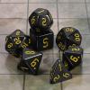 CiaraQ DND Polyhedral Dice Set with Dice Bag for Dungeons and Dragons RPG MTG Role Playing Table Games (Black+Gold Font) view 2