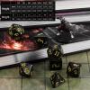 CiaraQ DND Polyhedral Dice Set with Dice Bag for Dungeons and Dragons RPG MTG Role Playing Table Games (Black+Gold Font) view 3