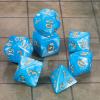 CiaraQ DND Polyhedral Dice Set with Dice Bag for Dungeons and Dragons RPG MTG Role Playing Table Games (Blue + Gold Font) view 2