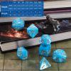 CiaraQ DND Polyhedral Dice Set with Dice Bag for Dungeons and Dragons RPG MTG Role Playing Table Games (Blue + Gold Font) view 3