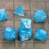 CiaraQ DND Polyhedral Dice Set with Dice Bag for Dungeons and Dragons RPG MTG Role Playing Table Games (Blue + Gold Font) view 4