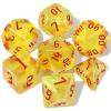 CiaraQ DND Polyhedral Dice Set with Dice Bag for Dungeons and Dragons RPG MTG Role Playing Table Games (Yellow + Glitter + Red Font) view 1