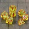 CiaraQ DND Polyhedral Dice Set with Dice Bag for Dungeons and Dragons RPG MTG Role Playing Table Games (Yellow + Glitter + Red Font) view 2