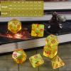 CiaraQ DND Polyhedral Dice Set with Dice Bag for Dungeons and Dragons RPG MTG Role Playing Table Games (Yellow + Glitter + Red Font) view 3