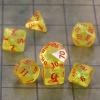CiaraQ DND Polyhedral Dice Set with Dice Bag for Dungeons and Dragons RPG MTG Role Playing Table Games (Yellow + Glitter + Red Font) view 4
