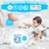 Realhaha Ball Pit Balls 100 Play Balls Plastic Balls for Baby Girls Toddlers Kids Play Tent Pool Playhouse Playpen Party Decoration, Dark Blue Blue Green White Clear view 2