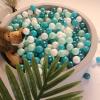 Realhaha Ball Pit Balls 100 Play Balls Plastic Balls for Baby Girls Toddlers Kids Play Tent Pool Playhouse Playpen Party Decoration, Green White view 2