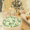 Realhaha Ball Pit Balls 100 Play Balls Plastic Balls for Baby Girls Toddlers Kids Play Tent Pool Playhouse Playpen Party Decoration, Green White view 3