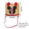 CHuangQi 1st Birthday Party Glitter Hat for Boys & Girls, Wild One Theme Party Crown view 3