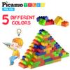 PicassoTiles 150 pcs Large Building Blocks + 333pcs Magnetic Combo, 5 Colors 4 Unique Shapes Mix & Match Toys, Magnetic Brick Tile and Magnetic Tile, Action Figures Included, Educational STEM Toys view 4