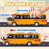 Crelloci School Bus Toy, Die Cast Model Car with Flashing Lights & Sounds, Friction Powered, Back & Side Doors Open, Large Yellow Metal Toy Vehicles, Play Bus Easter Gift for Kids Toddlers Ages 3+ view 3