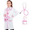 ANPHILE Doctor Costume for Kids, Pink Doctor Lab Coat with Working Stethoscope - Dress Up Costume for Toddler Girls view 1