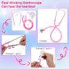 ANPHILE Doctor Costume for Kids, Pink Doctor Lab Coat with Working Stethoscope - Dress Up Costume for Toddler Girls view 4