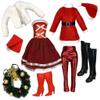 Eledoll 11.5 inch Doll Clothes Lot Winter Christmas Holiday Mrs. Santa Claus Miss Santa 2pk Set view 1