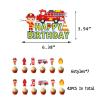 43 Fire Truck Cake Decoration Pack, 1 Fire Truck Happy Birthday Cake Topper 42 cupcake toppers, Fire Truck Party Decoration For Birthday Firefighter Birthday Party Supplies view 2
