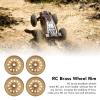 4 Pcs 1.9 Inch Beadlock Wheel 12mm Hex Metal Wheel Hub Rim Axial SCX10 90046 AXI03007 D90 D110 TF2, Traxxass 1/10 RC Car (Gold) view 2