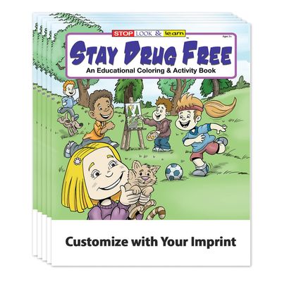 ZOCO Stay Drug Free Custom Coloring Books (250 Bulk Pack, Without Crayons) Community Outreach, AntiDrug Awareness Safety Games, Puzzles, Activities for Kids
