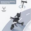 newyoo Toddler Bike, 4 in 1 Tricycles for 1,2,3 Year Olds, Balance Bike, Birthday Gift and Toy for Boys and Girls, Kids Tricycle with Parent Steering Push Handle, Removable Pedals, White, TR007 view 3