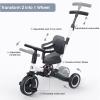 newyoo Toddler Bike, 4 in 1 Tricycles for 1,2,3 Year Olds, Balance Bike, Birthday Gift and Toy for Boys and Girls, Kids Tricycle with Parent Steering Push Handle, Removable Pedals, White, TR007 view 4
