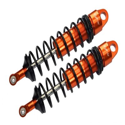 GPM 2Pc Set Upgrades Aluminum 6061-T6 Rear L-Shape Piggy Back Adjustable Spring Dampers 143Mm For 1/8 4Wd Sledge Monster Truck (95076-4) Rc Cars (orange)