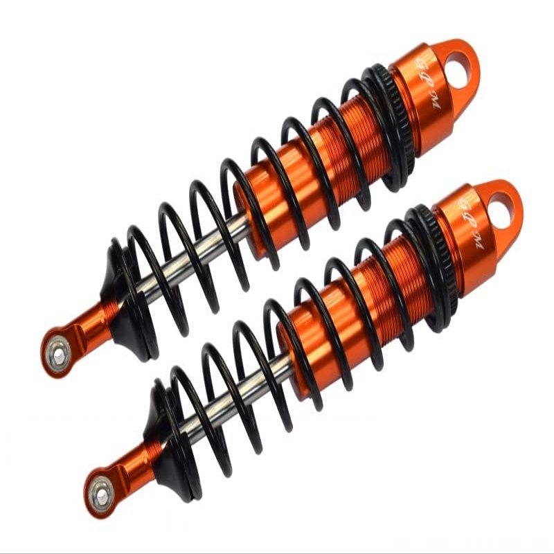 GPM 2Pc Set Upgrades Aluminum 6061-T6 Rear L-Shape Piggy Back Adjustable Spring Dampers 143Mm For 1/8 4Wd Sledge Monster Truck (95076-4) Rc Cars (orange)