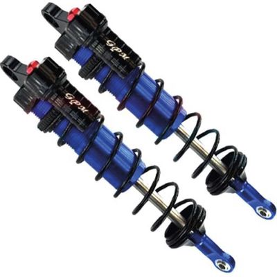 GPM 2Pc Set Upgrades Aluminum 6061-T6 Rear L-Shape Piggy Back Adjustable Spring Dampers 143Mm For 1/8 4Wd Sledge Monster Truck (95076-4) Rc Cars (blue)